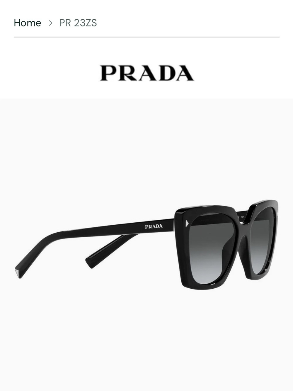PRADA Women's Black Frame Sunglasses with Gray Gradient Lenses NWT - Picture 10 of 11